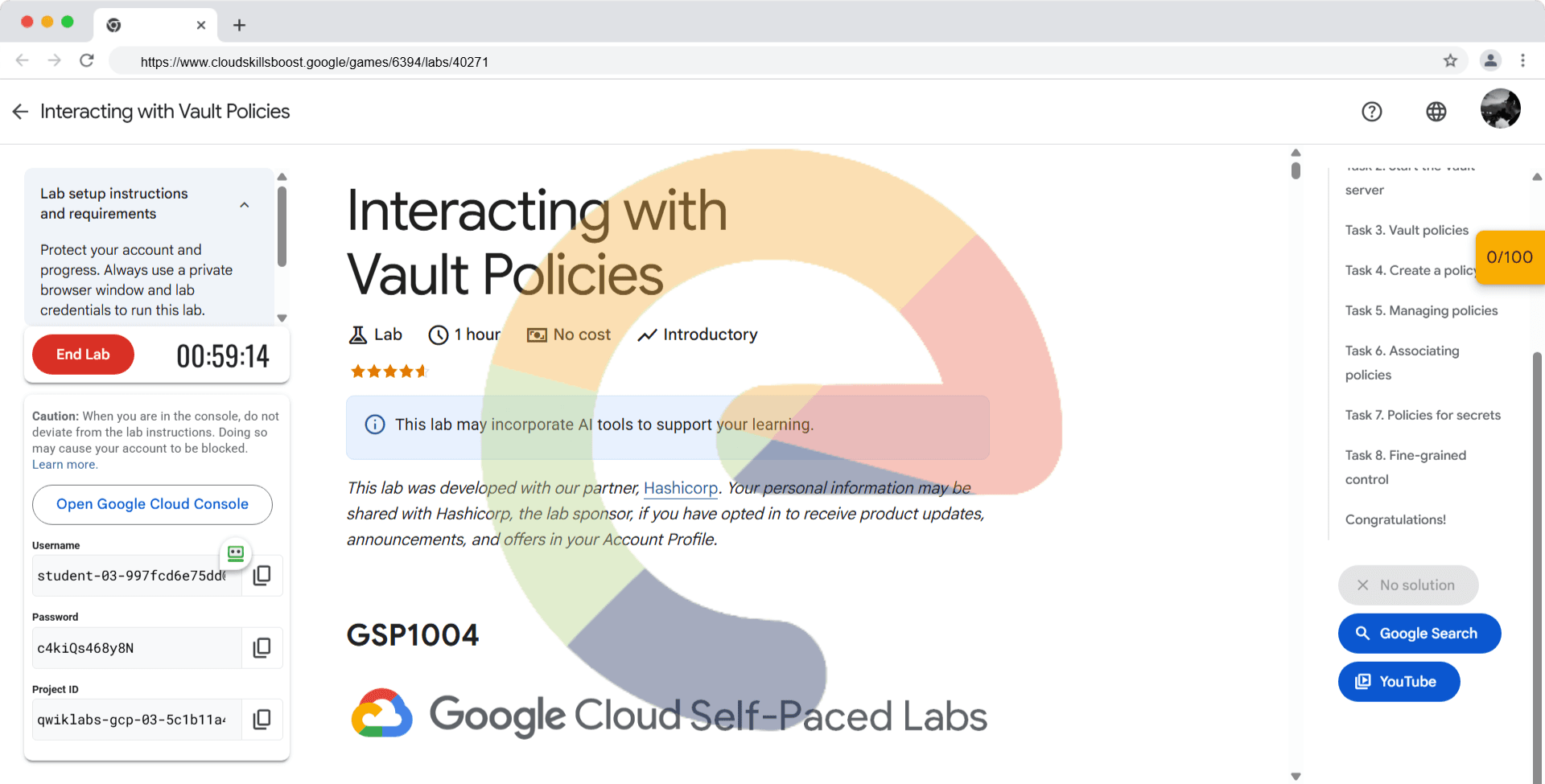 Interacting with Vault Policies - GSP1004