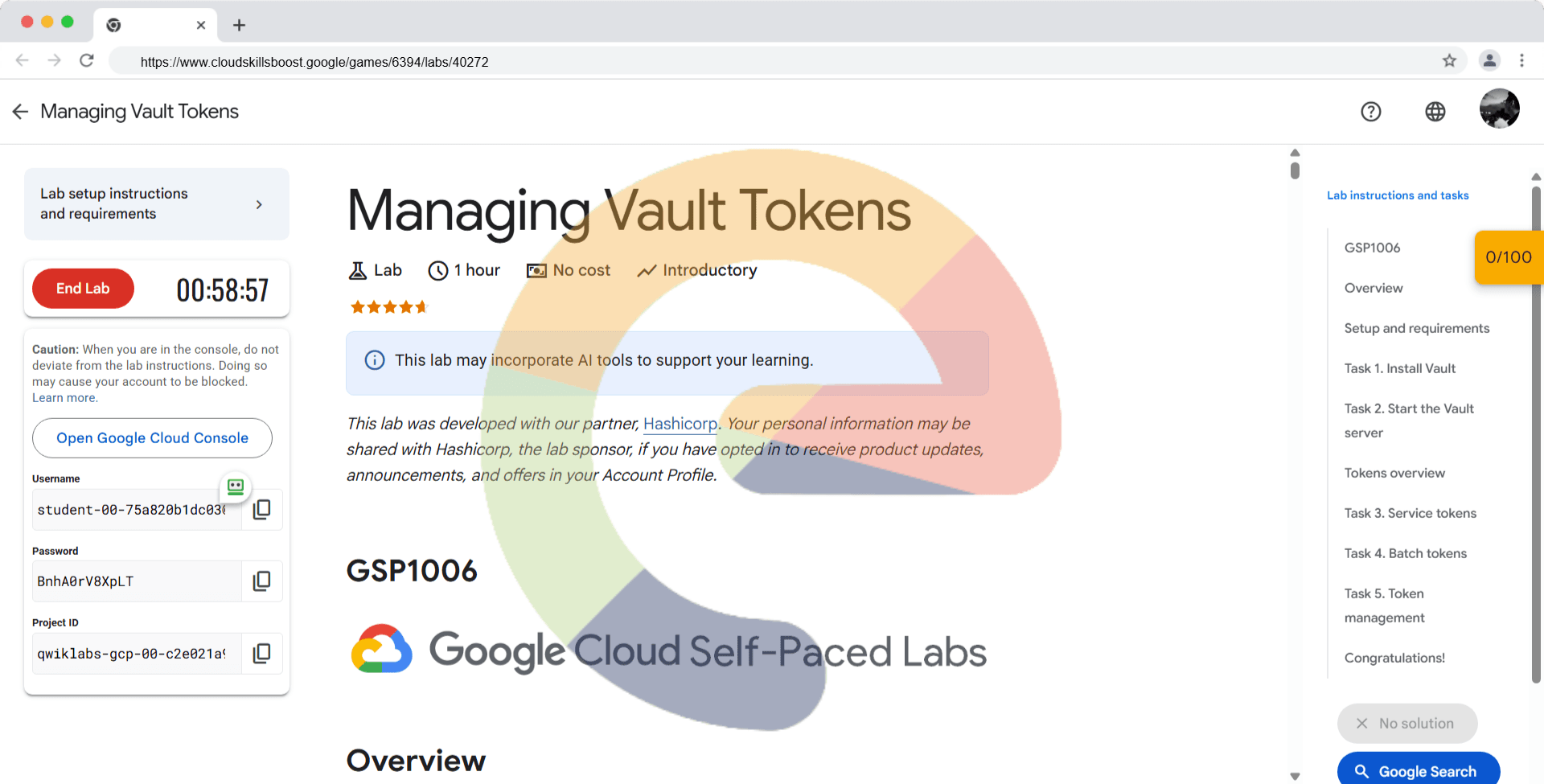 Managing Vault Token - GSP1006