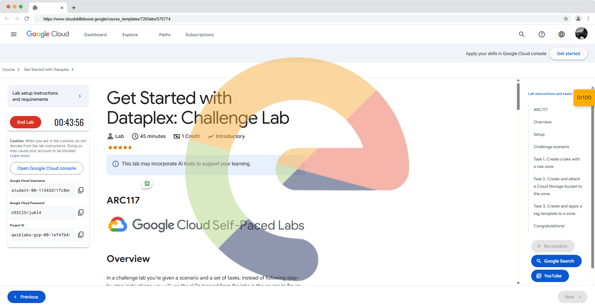Get Started with Dataplex: Challenge Lab - ARC117