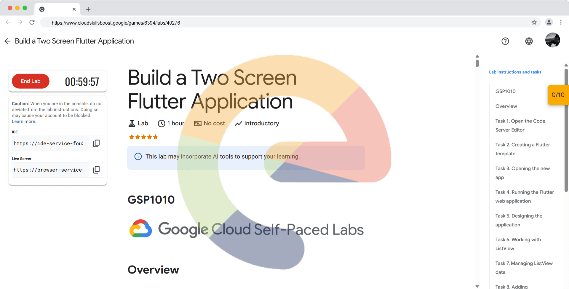 Build a Two Screen Flutter Application - GSP1010