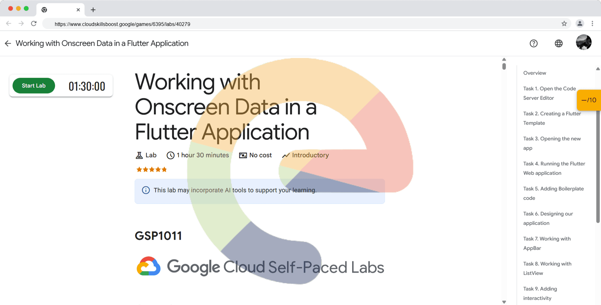 Working with Onscreen Data in a Flutter Application - GSP1011
