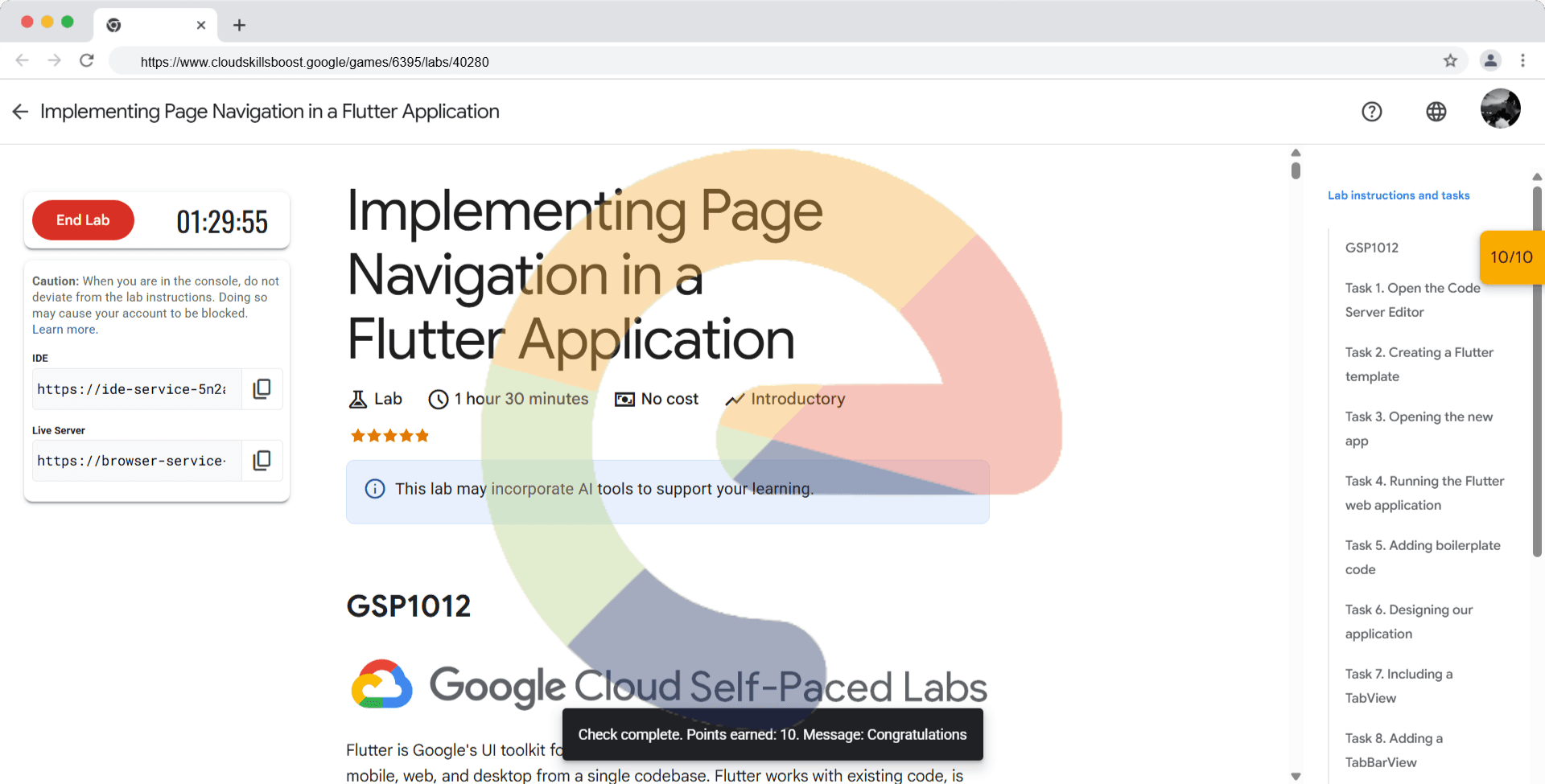 Implementing Page Navigation in a Flutter Application - GSP1012