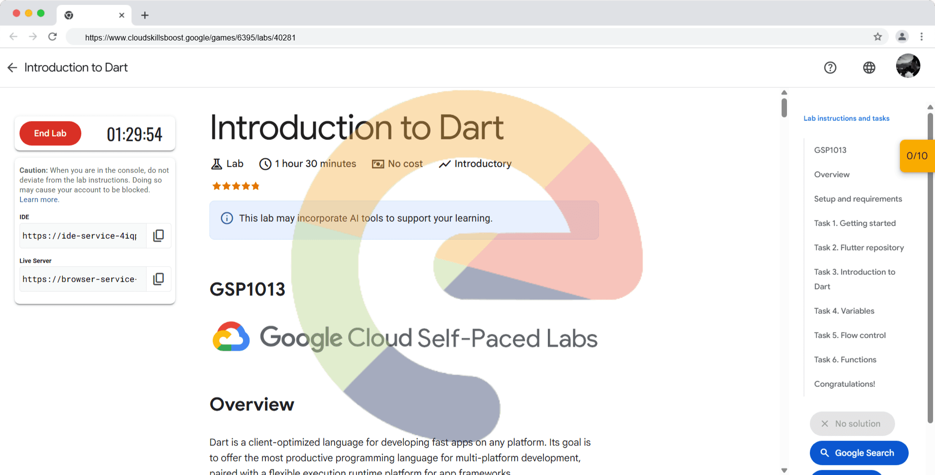Introduction to Dart - GSP1013