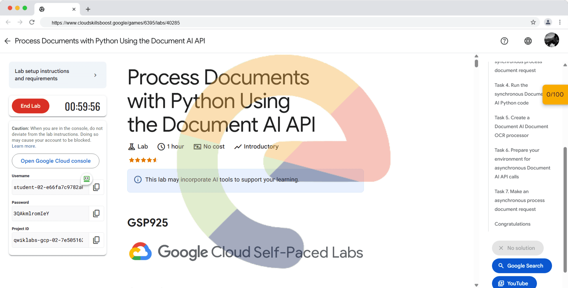 Process Documents with Python Using the Document AI API - GSP925