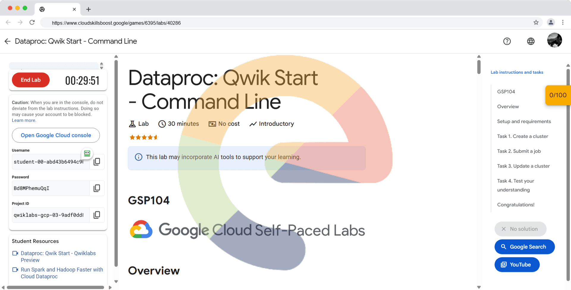 Dataproc: Qwik Start - Command Line - GSP104