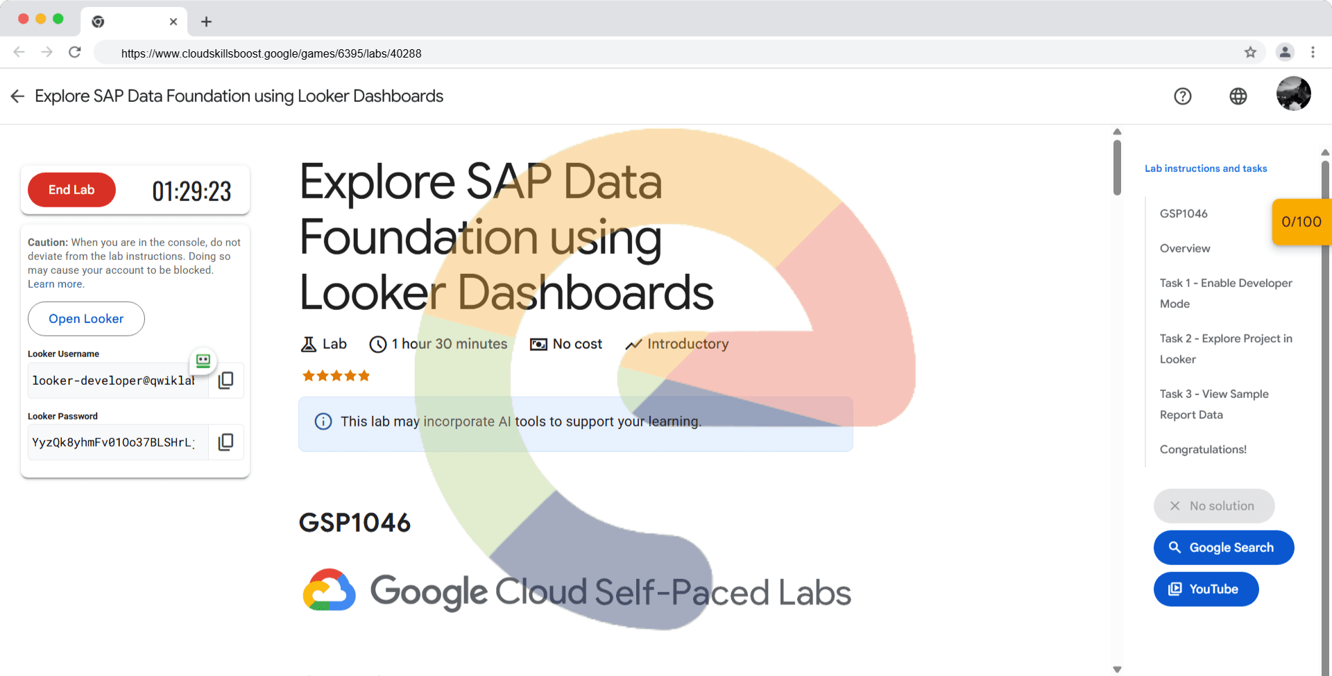 Explore SAP Data Foundation using Looker Dashboards - GSP1046