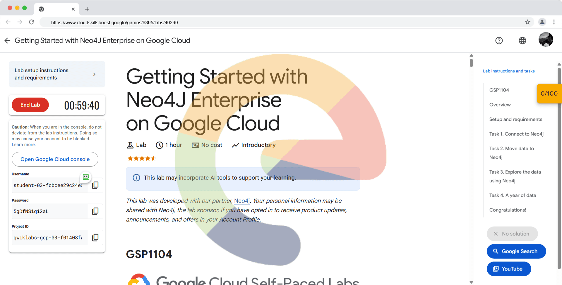 Getting Started with Neo4J Enterprise on Google Cloud - GSP1104