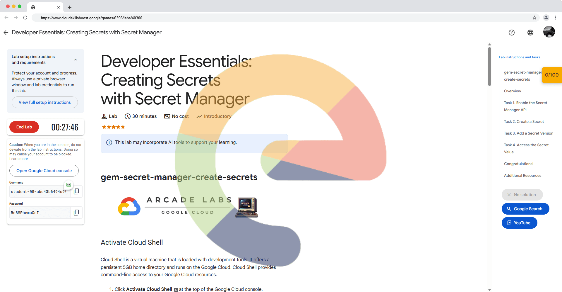 Developer Essentials: Creating Secrets with Secret Manager - gem-secret-manager-create-secrets