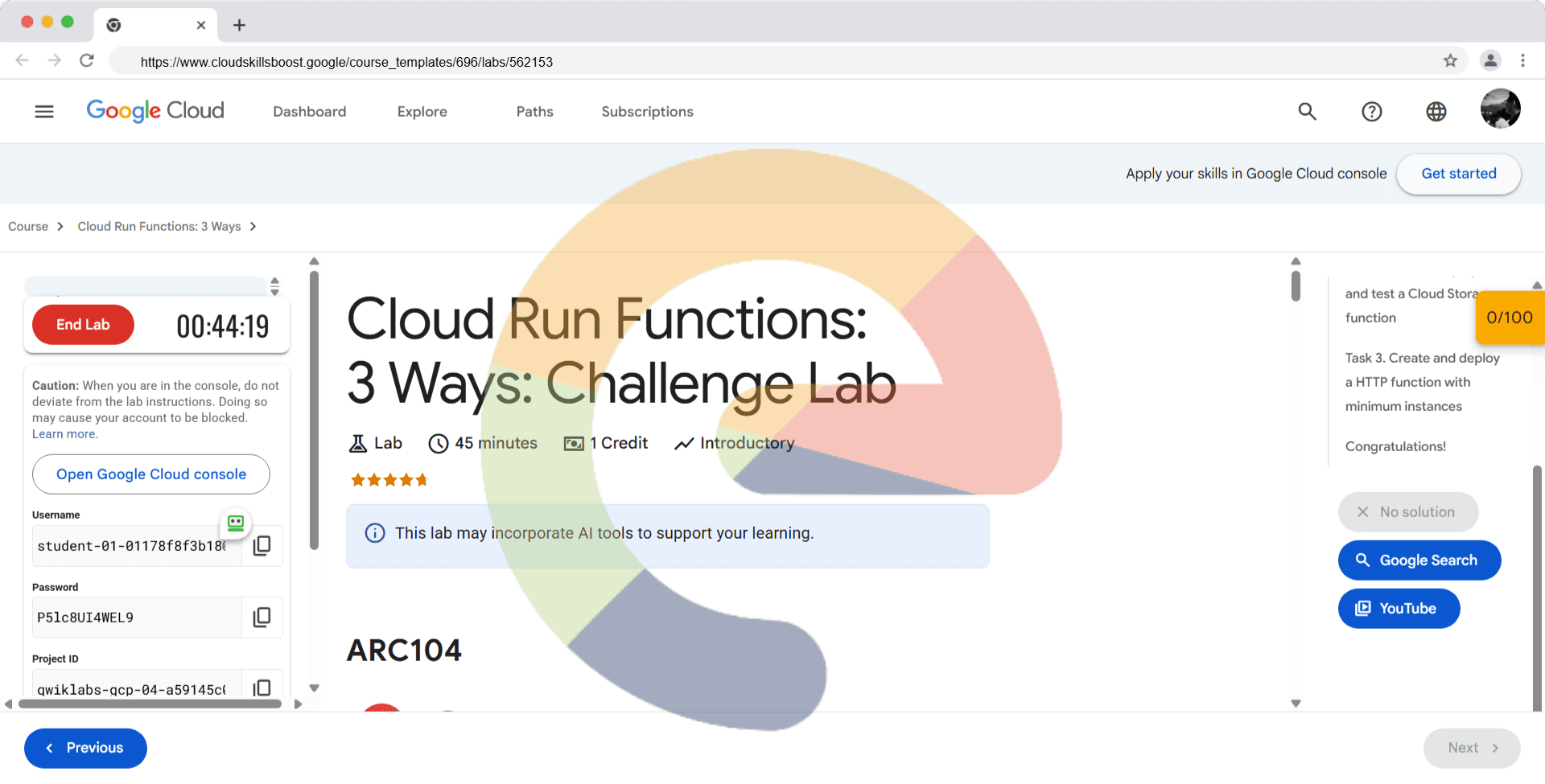 Cloud Run Functions: 3 Ways: Challenge Lab - ARC104