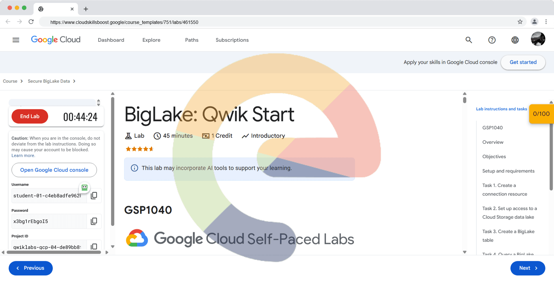 BigLake: Qwik Start - GSP1040