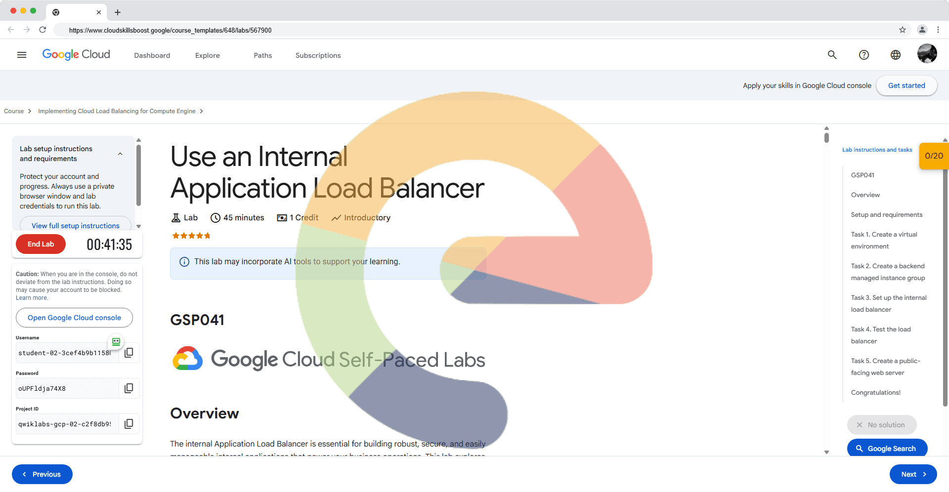 Use an Internal Application Load Balancer - GSP041