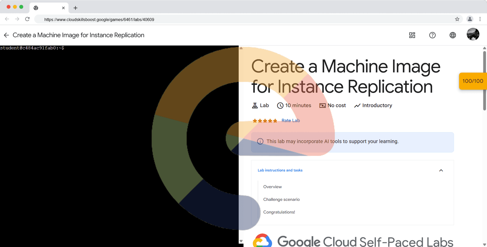 Create a Machine Image for Instance Replication