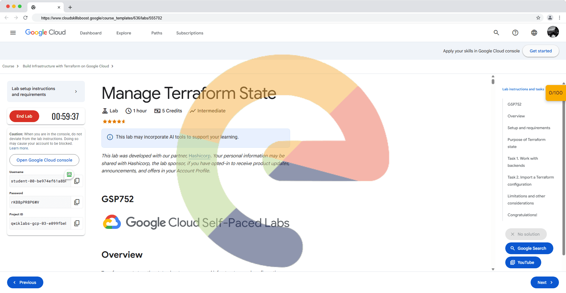 Manage Terraform State - GSP752