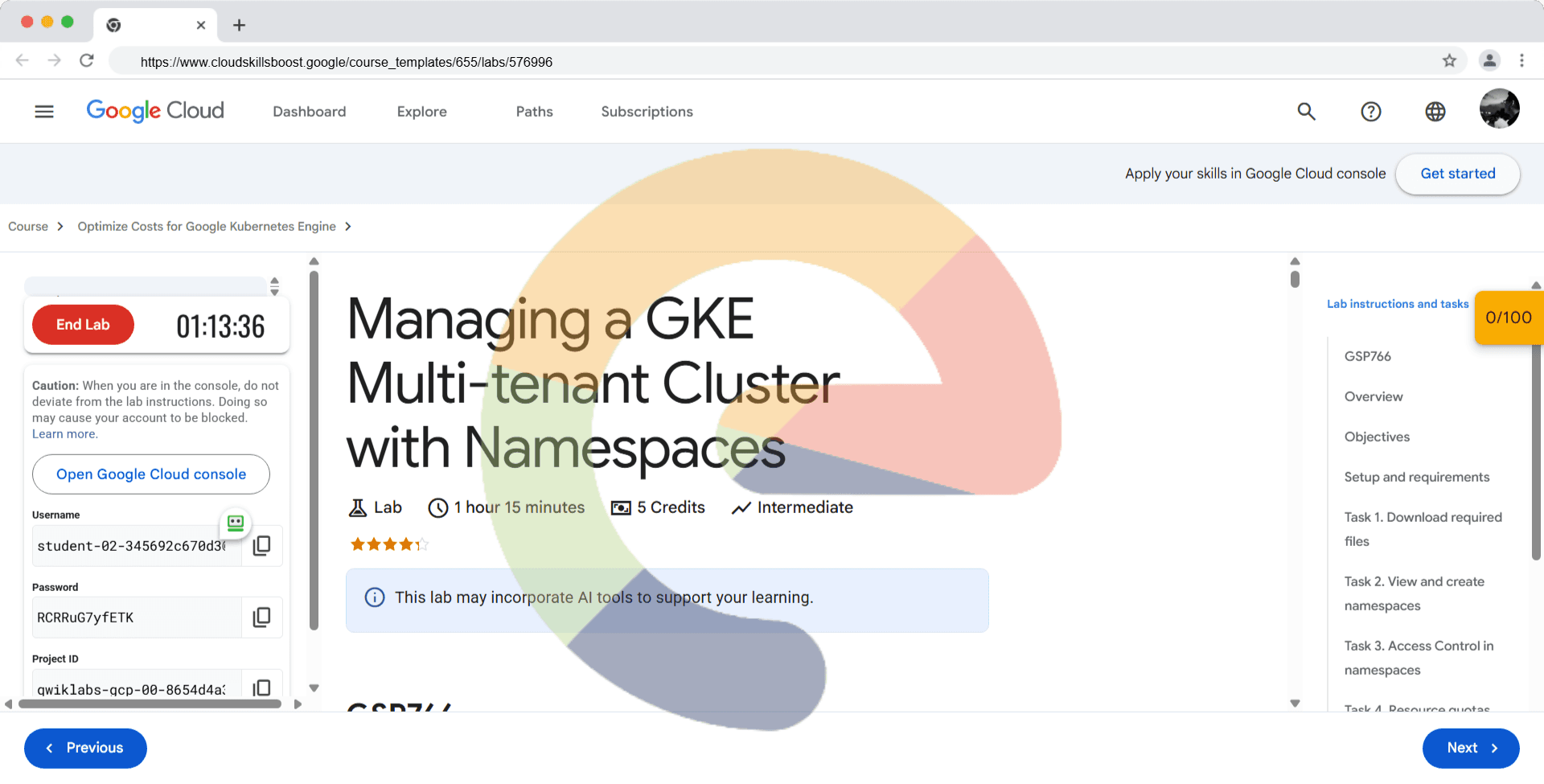 Managing a GKE Multi-tenant Cluster with Namespaces - GSP766