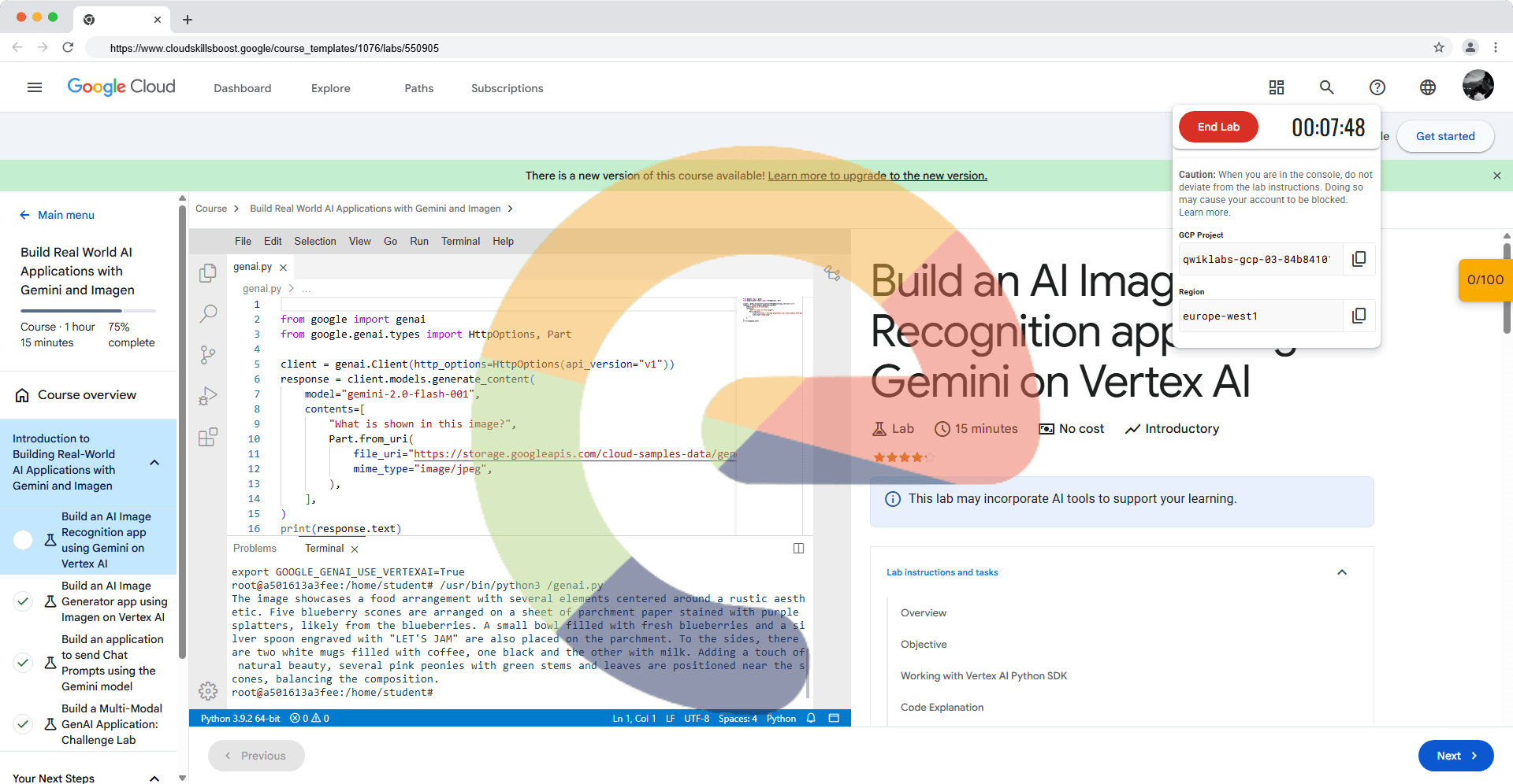 Build an AI Image Recognition app using Gemini on Vertex AI