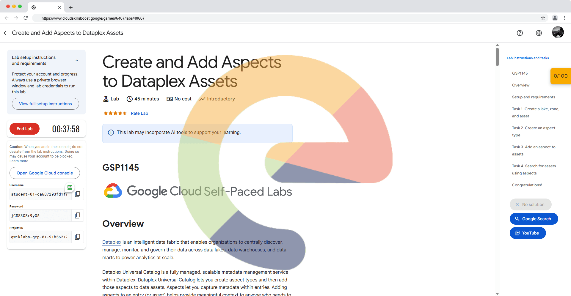 Create and Add Aspects to Dataplex Assets - GSP1145