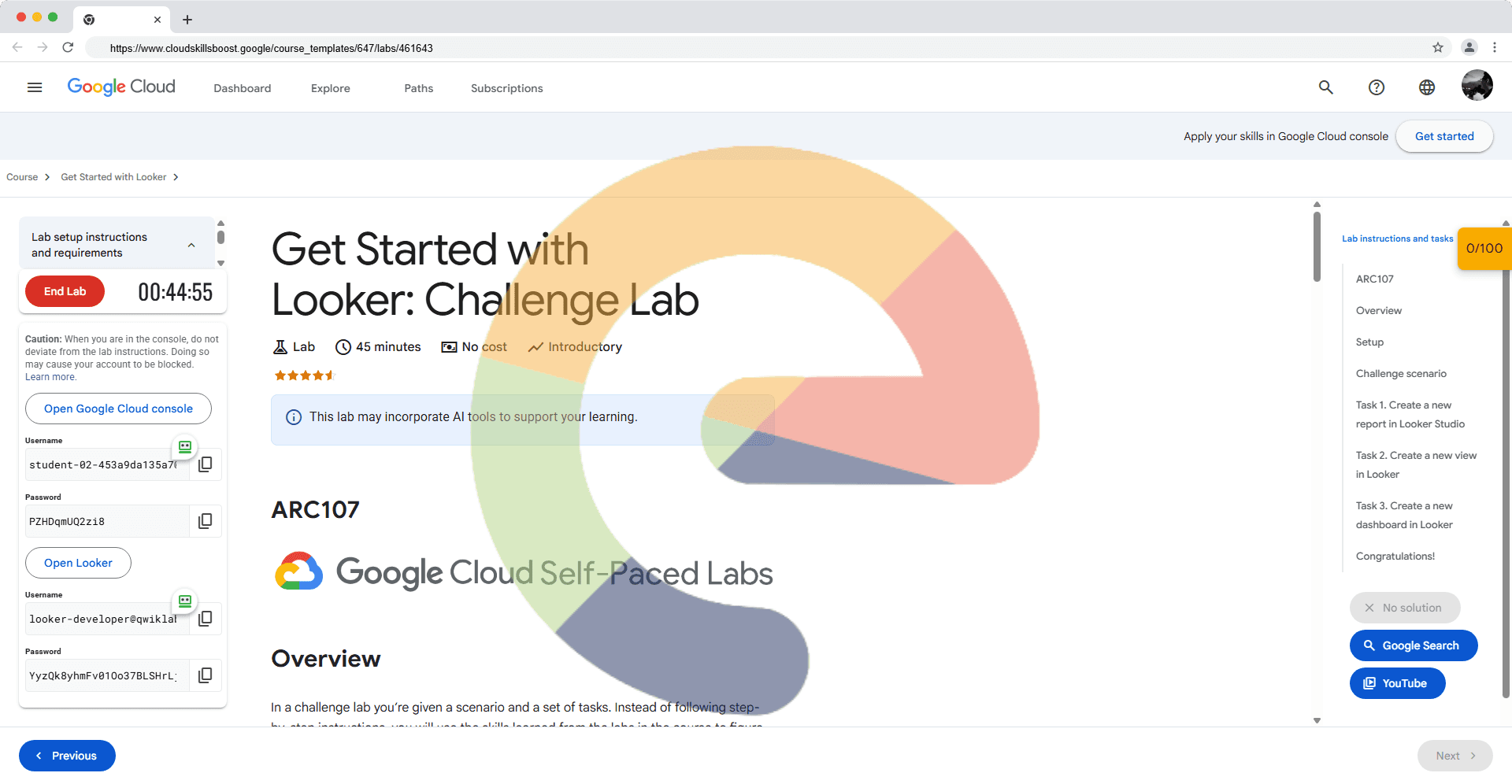 Get Started with Looker: Challenge Lab - ARC107