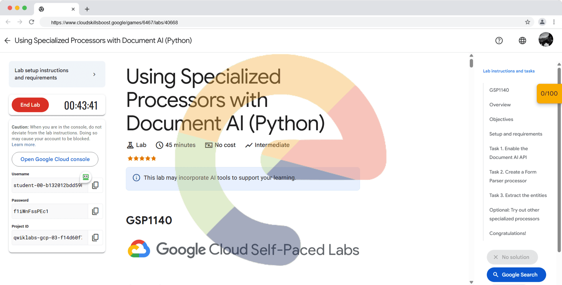 Using Specialized Processors with Document AI (Python) - GSP1140