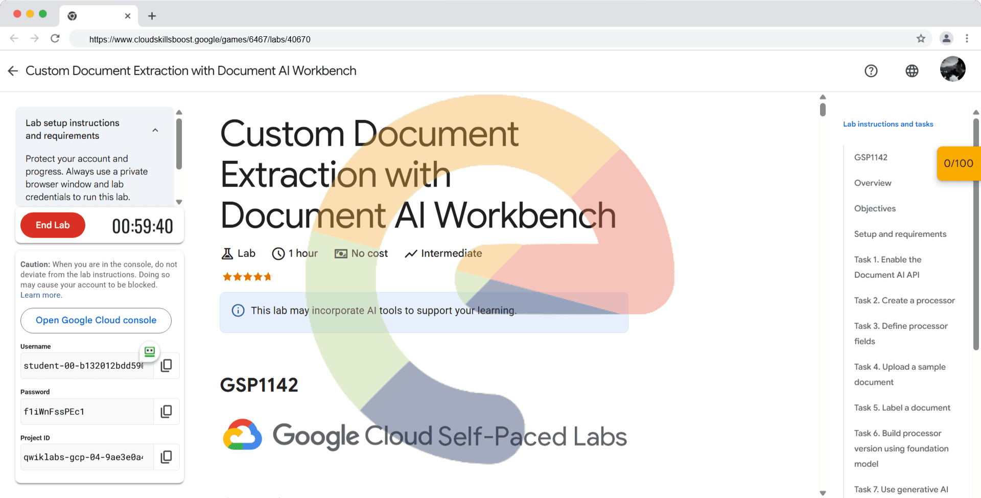 Custom Document Extraction with Document AI Workbench - GSP1142