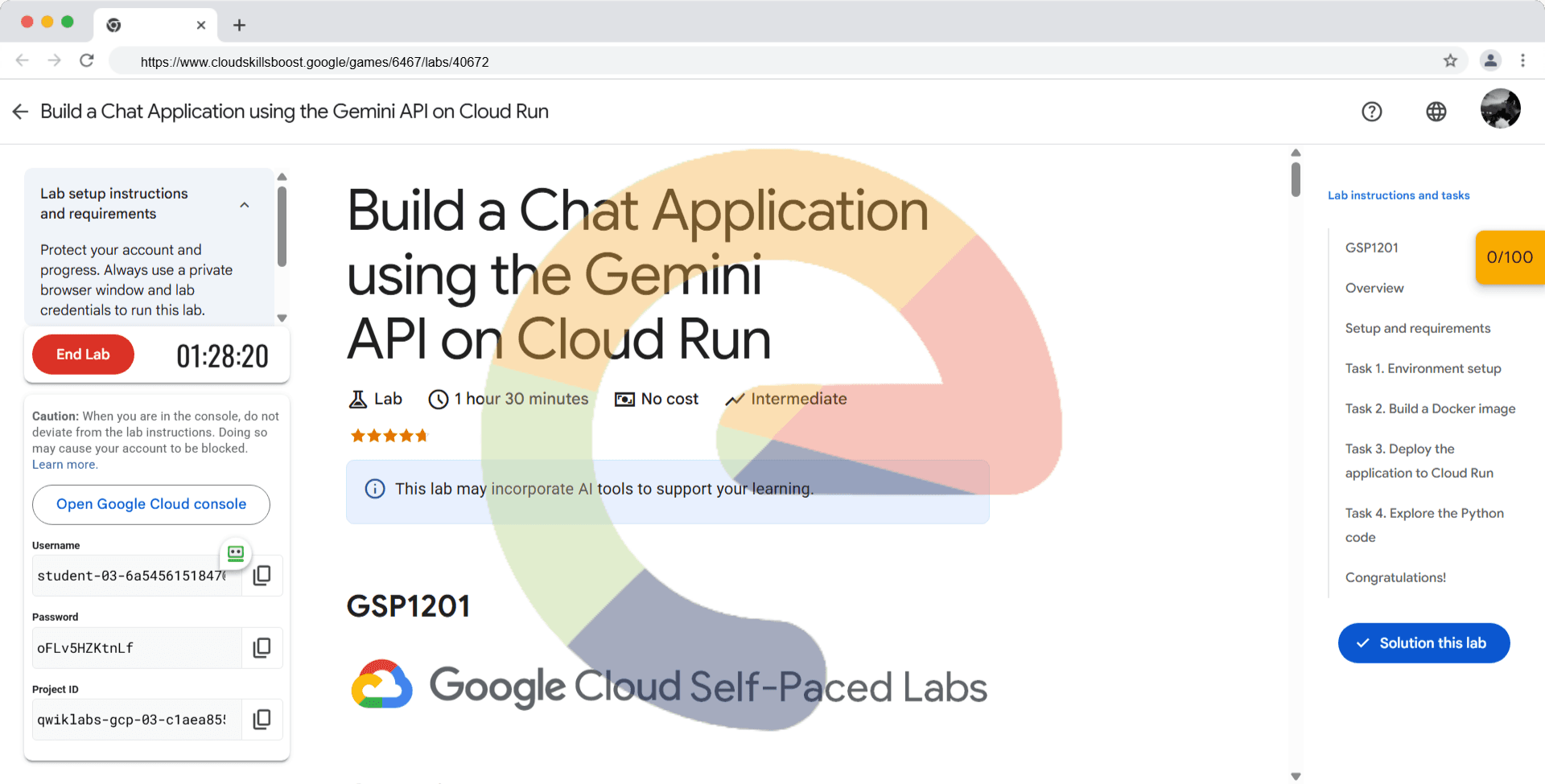 Build a Chat Application using the PaLM 2 API on Cloud Run - GSP1201