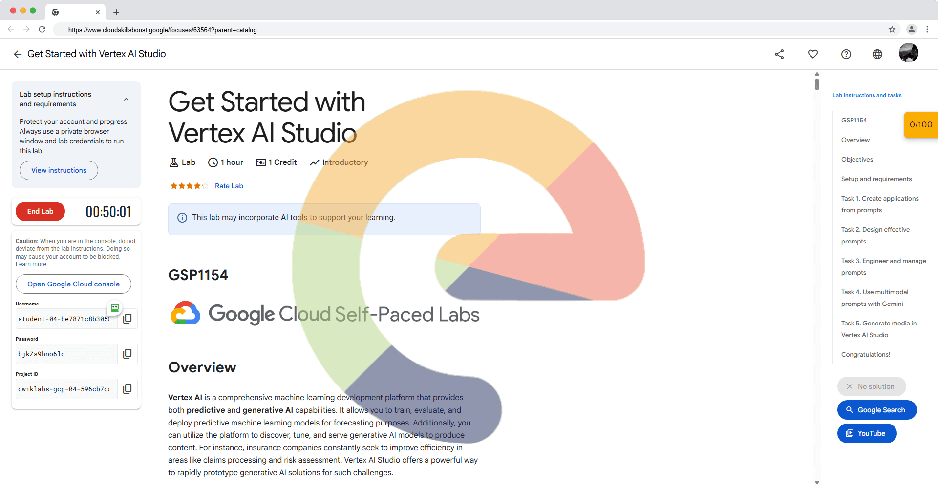Get Started with Vertex AI Studio - GSP1154