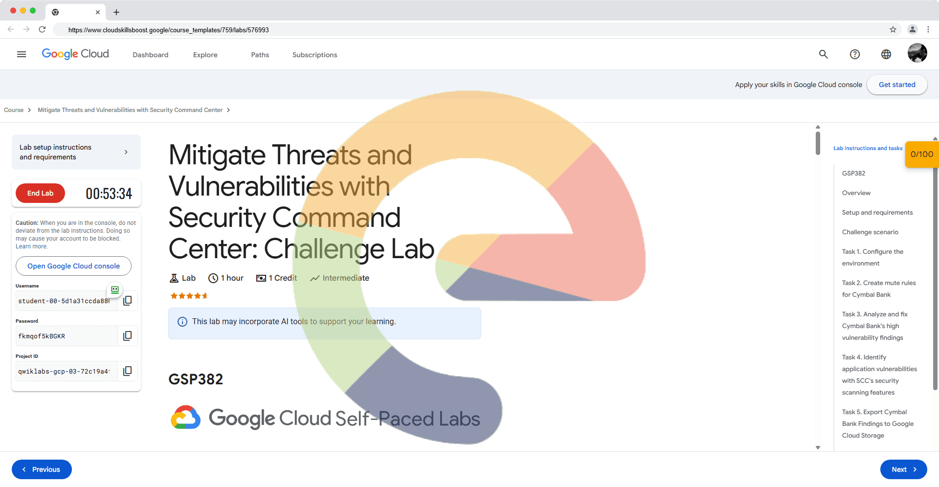 Mitigate Threats and Vulnerabilities with Security Command Center: Challenge Lab - GSP382