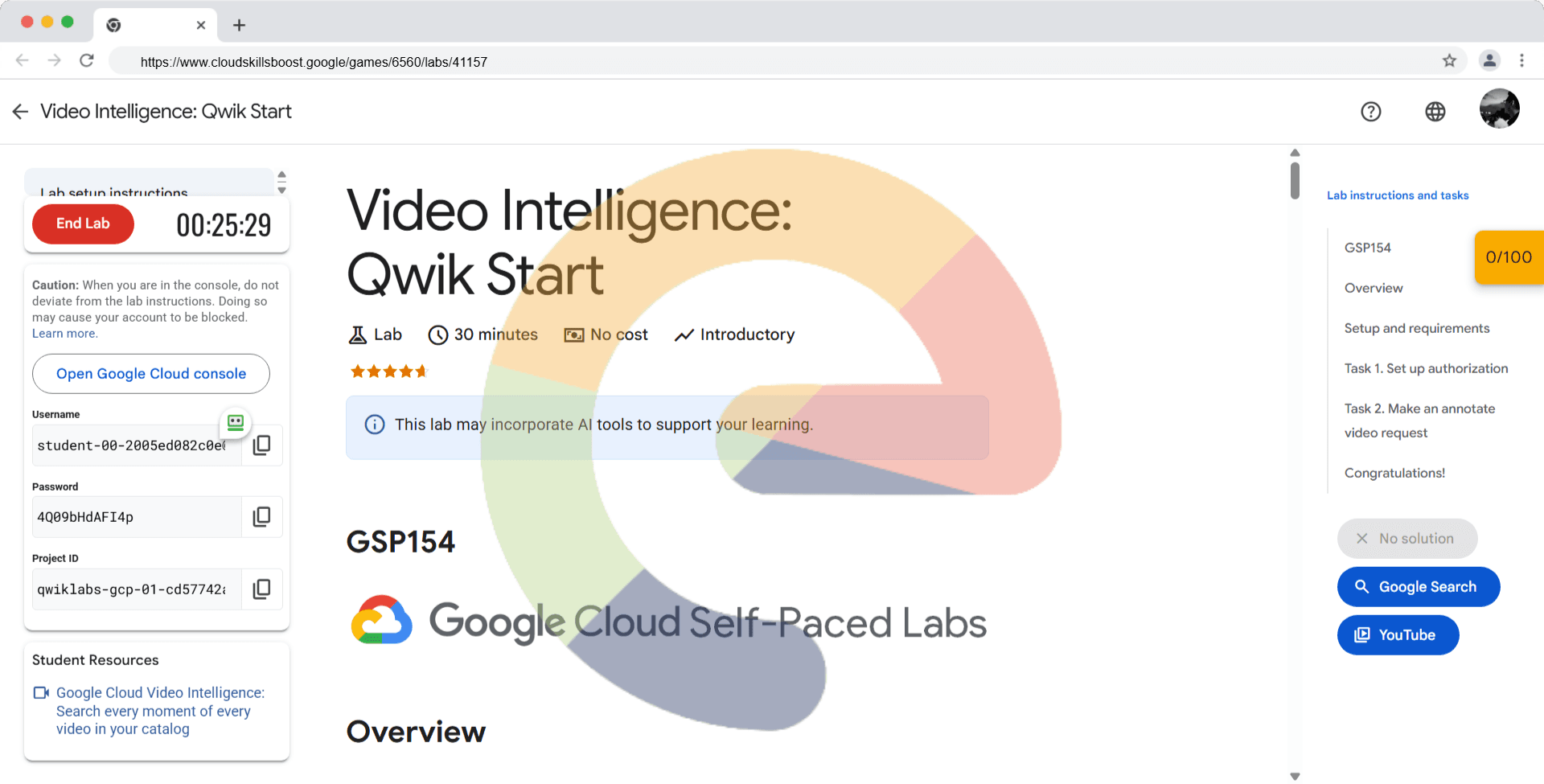 Video Intelligence: Qwik Start - GSP154