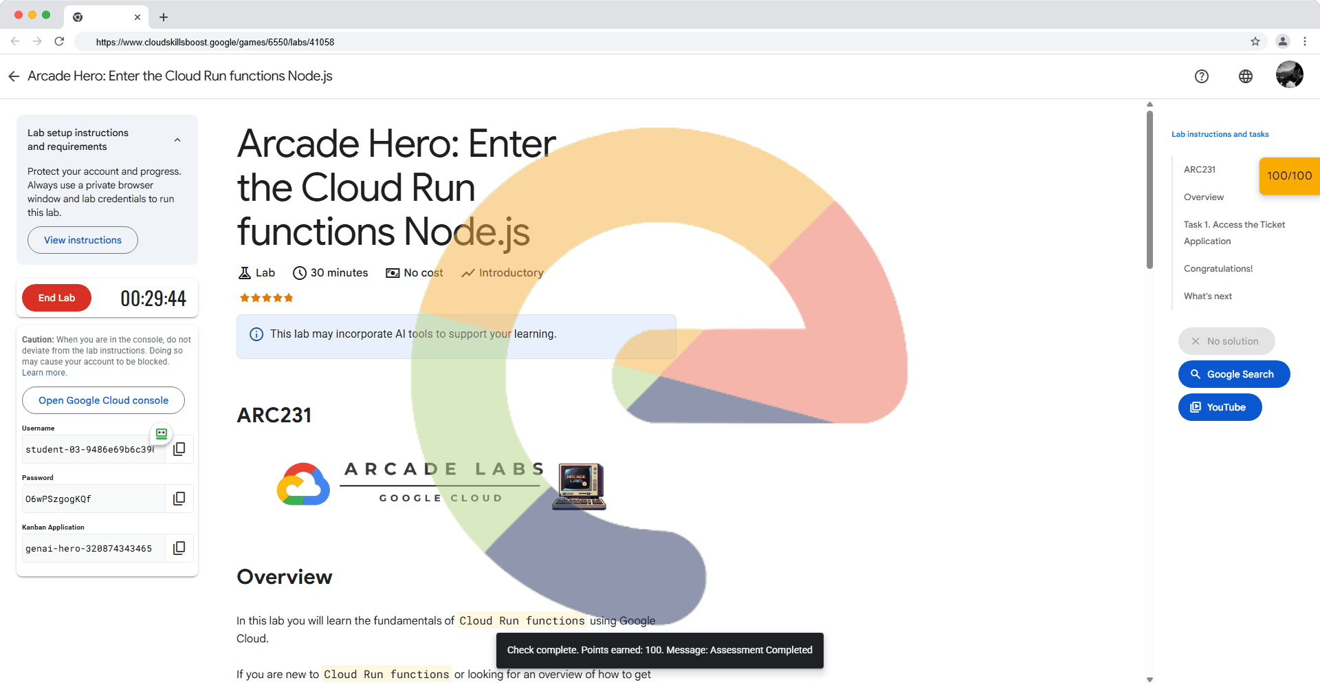 Arcade Hero: Enter the Cloud Run functions Node.js - ARC231