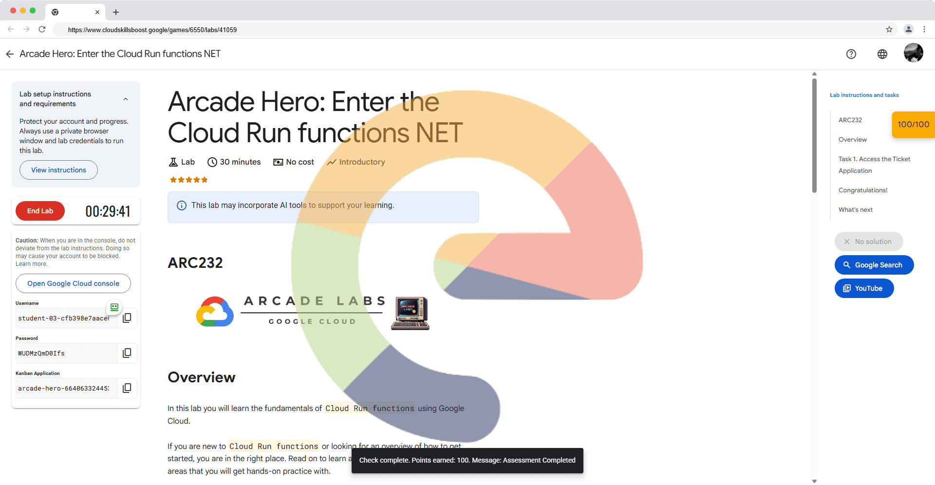 Arcade Hero: Enter the Cloud Run functions NET - ARC232