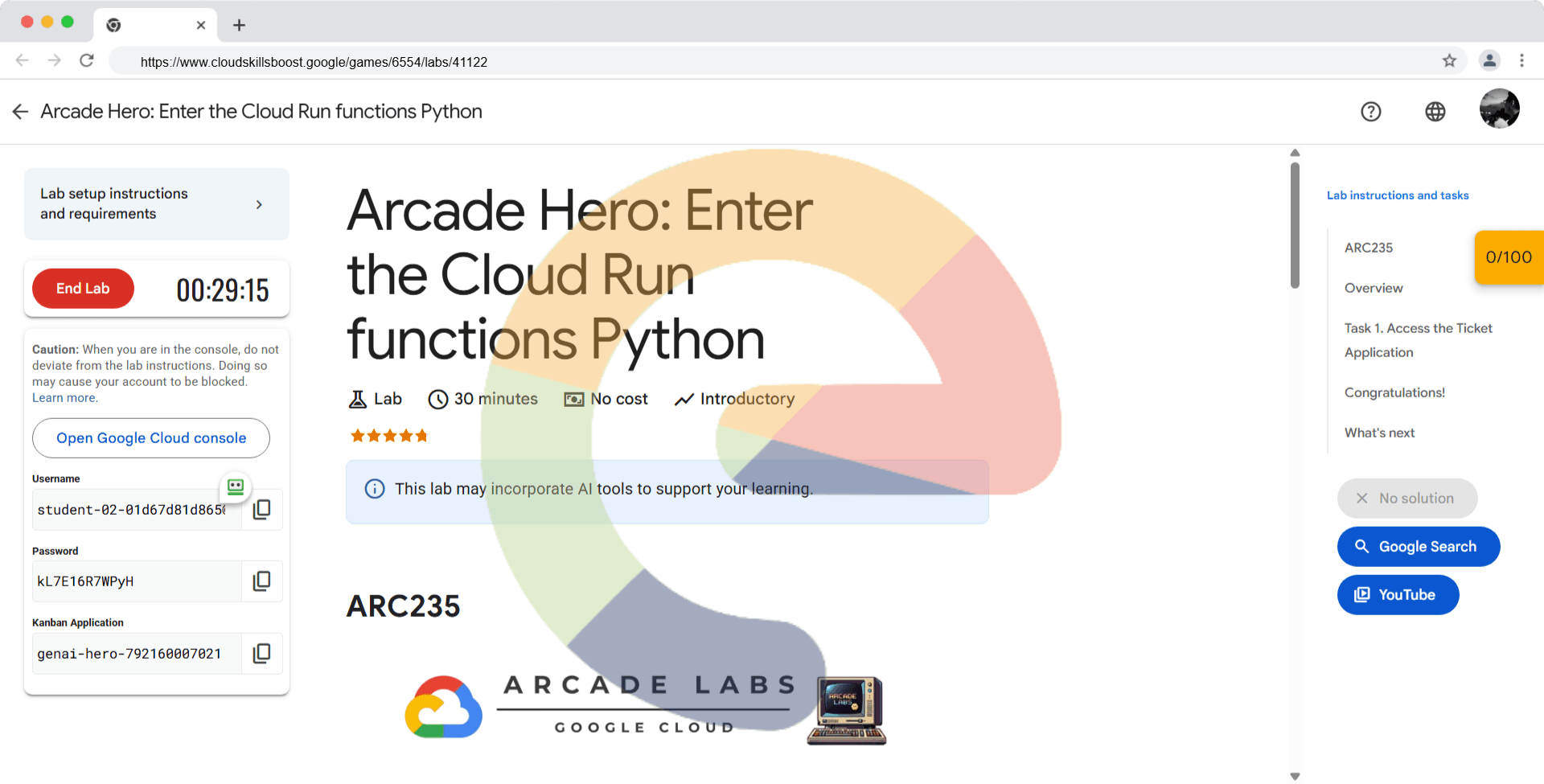 Arcade Hero: Enter the Cloud Run functions Python - ARC235