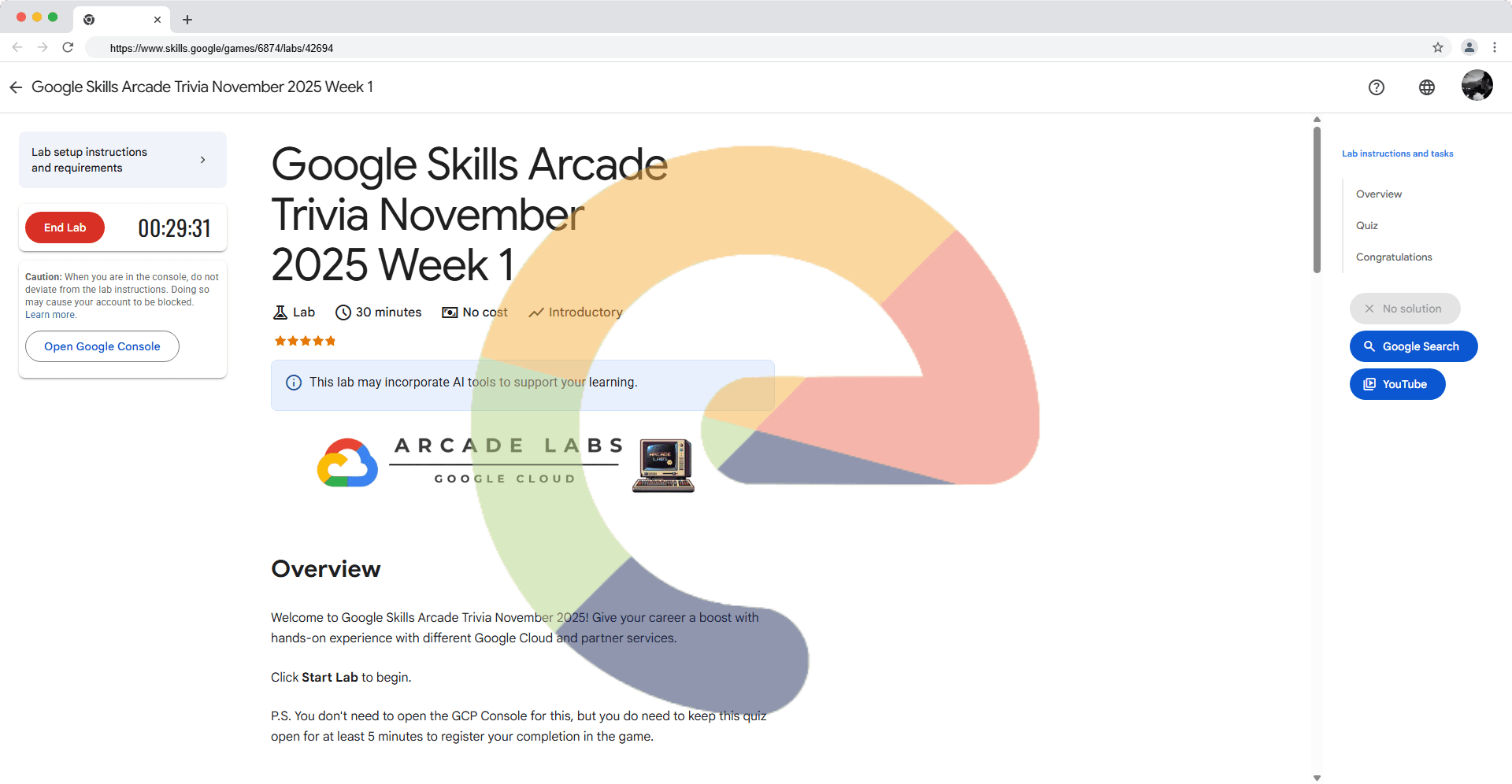 Google Skills Arcade Trivia November 2025 Week 1 (Solution)