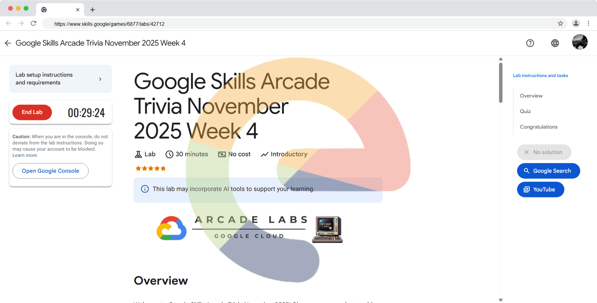 Google Skills Arcade Trivia November 2025 Week 4 (Solution)