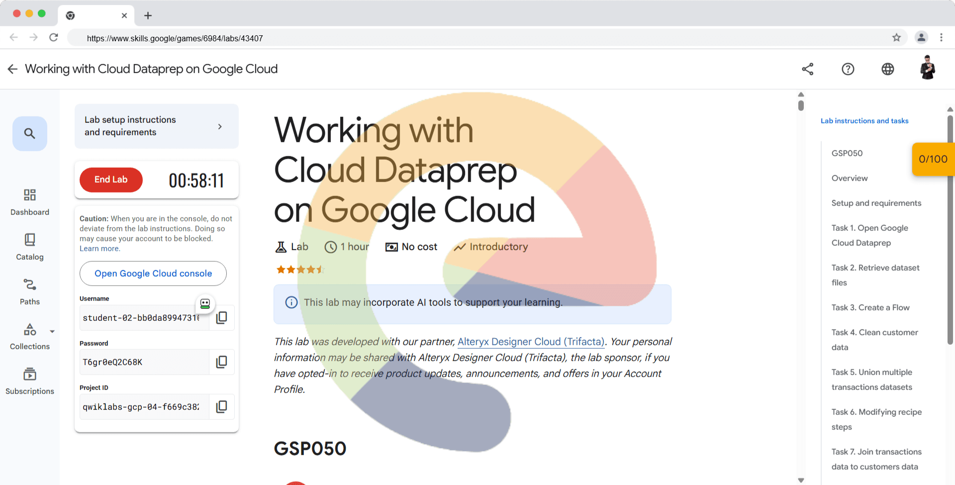 Working with Cloud Dataprep on Google Cloud - GSP050