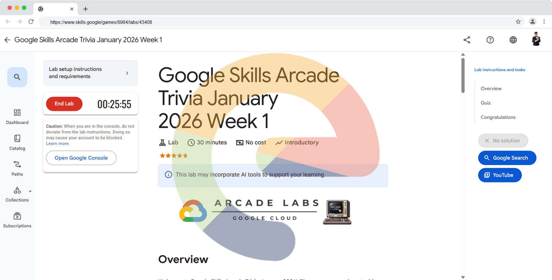 Google Skills Arcade Trivia January 2026 Week 1 (Solution)