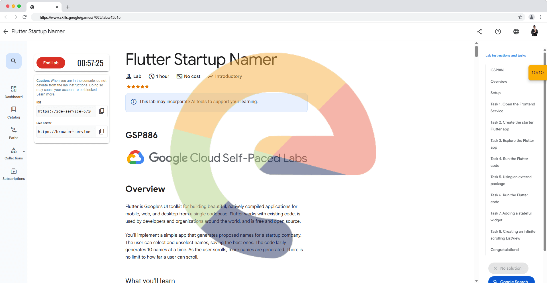 Flutter Startup Namer - GSP886