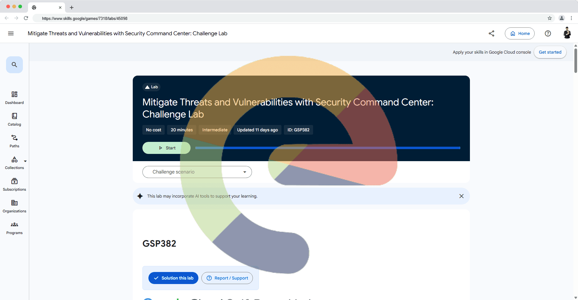 Mitigate Threats and Vulnerabilities with Security Command Center: Challenge Lab - GSP382