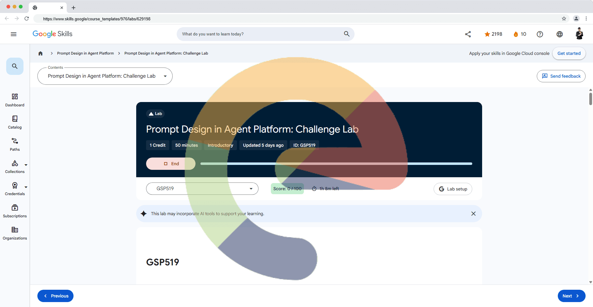 Prompt Design in Agent Platform: Challenge Lab - GSP519