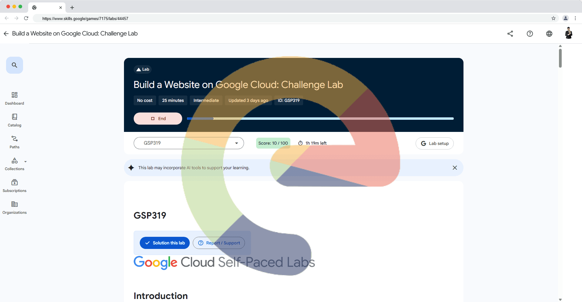 Build a Website on Google Cloud: Challenge Lab - GSP319