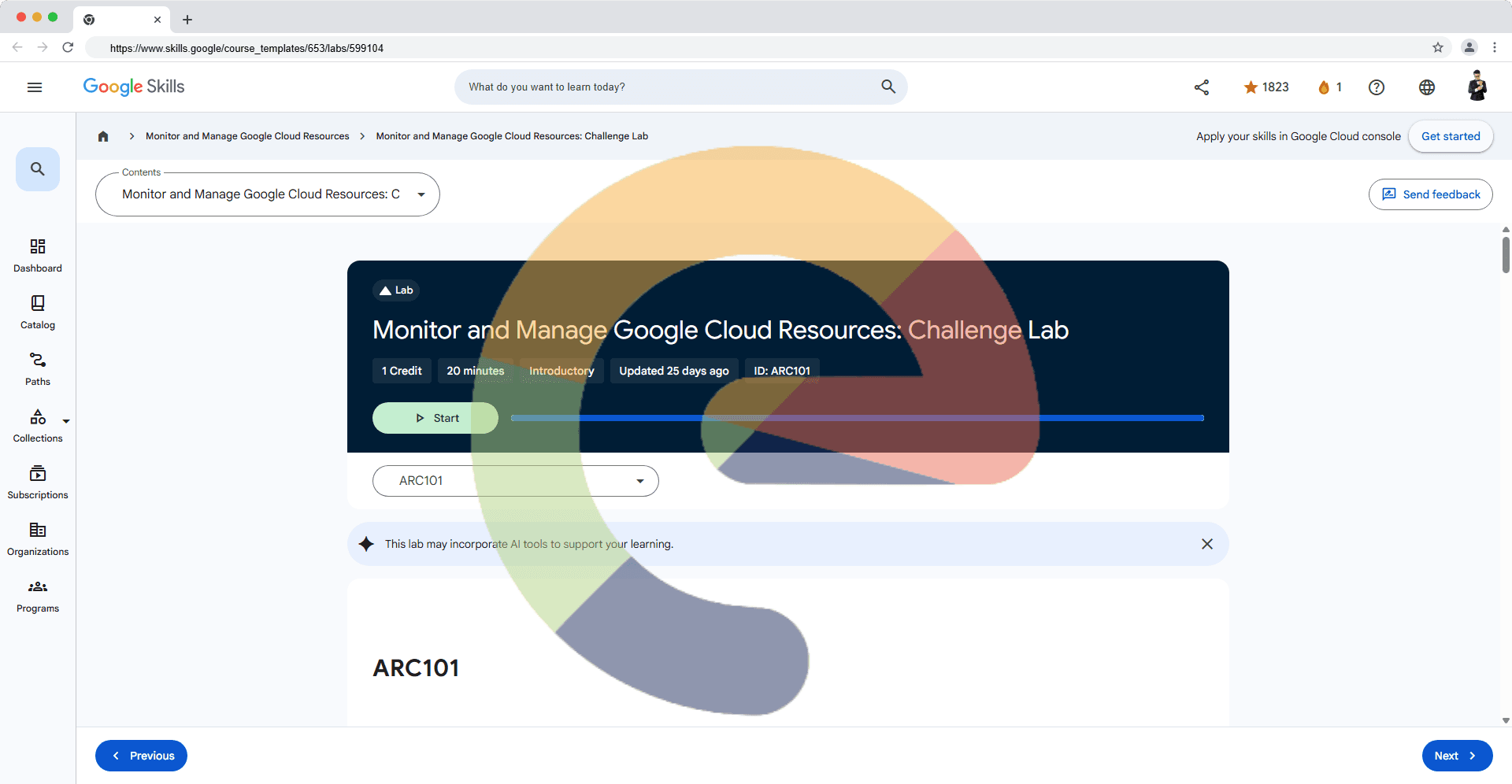 Monitor and Manage Google Cloud Resources: Challenge Lab - ARC101