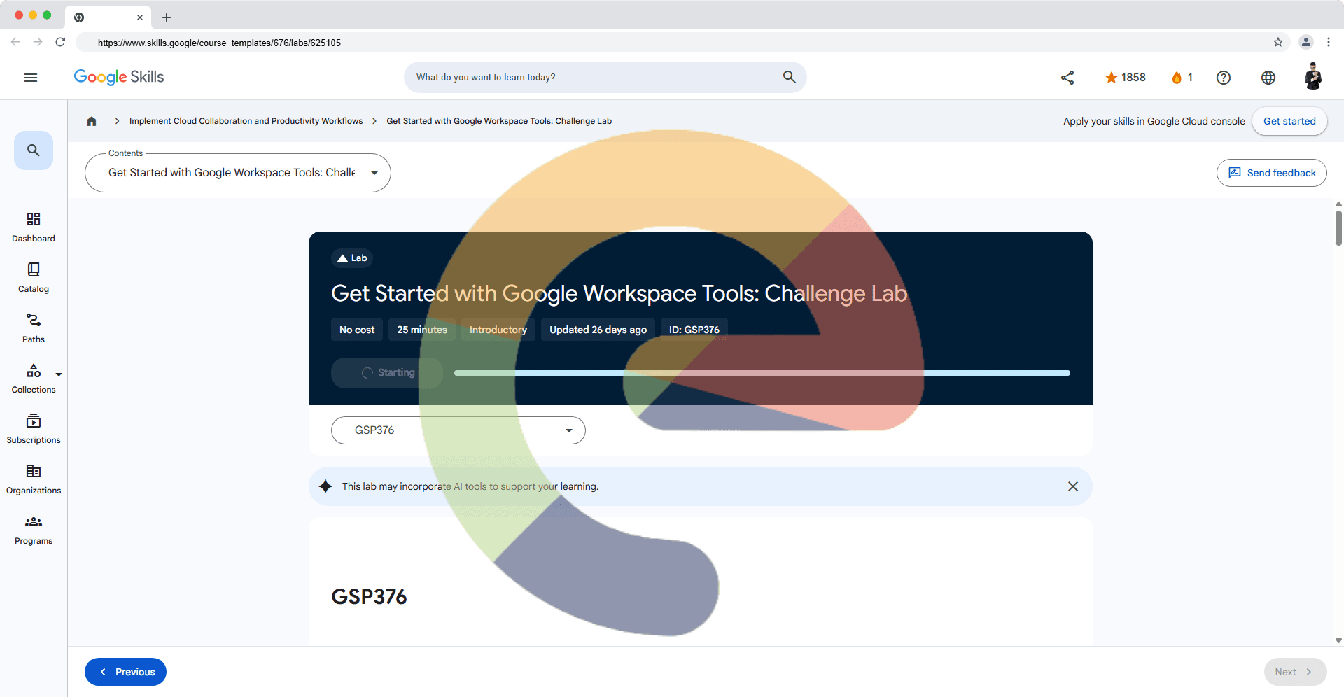 Get Started with Google Workspace Tools: Challenge Lab - GSP376