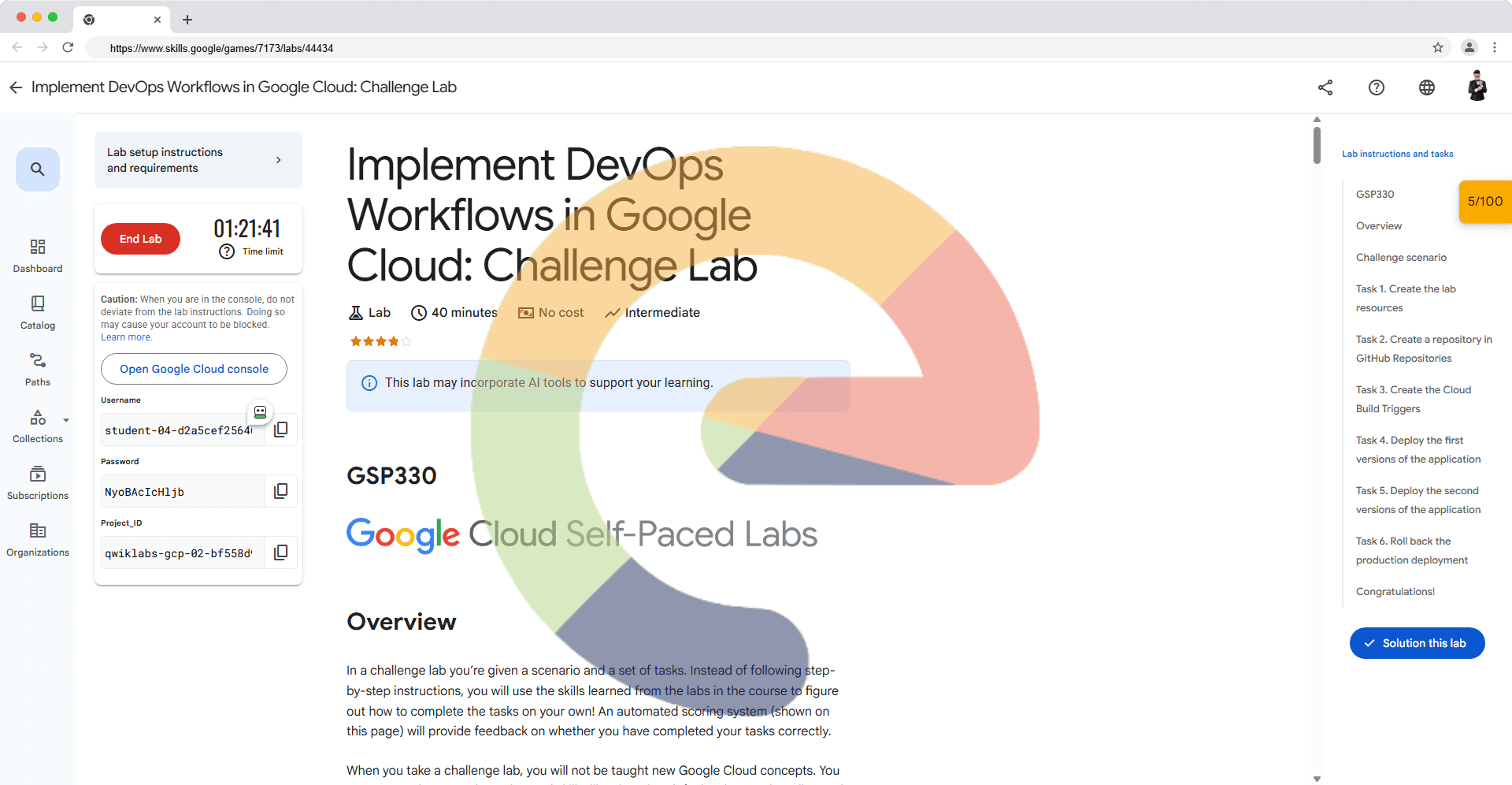 Implement DevOps Workflows in Google Cloud: Challenge Lab - GSP330