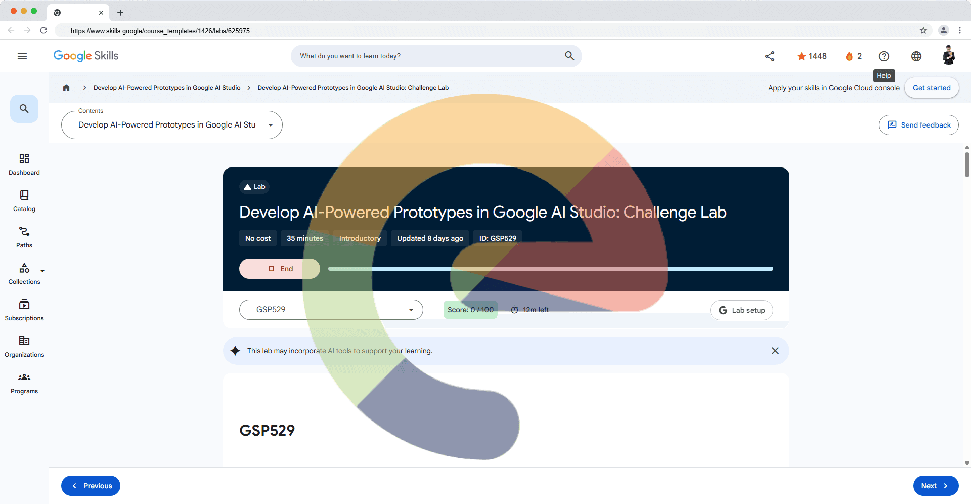 Develop AI-Powered Prototypes in Google AI Studio: Challenge Lab - GSP529