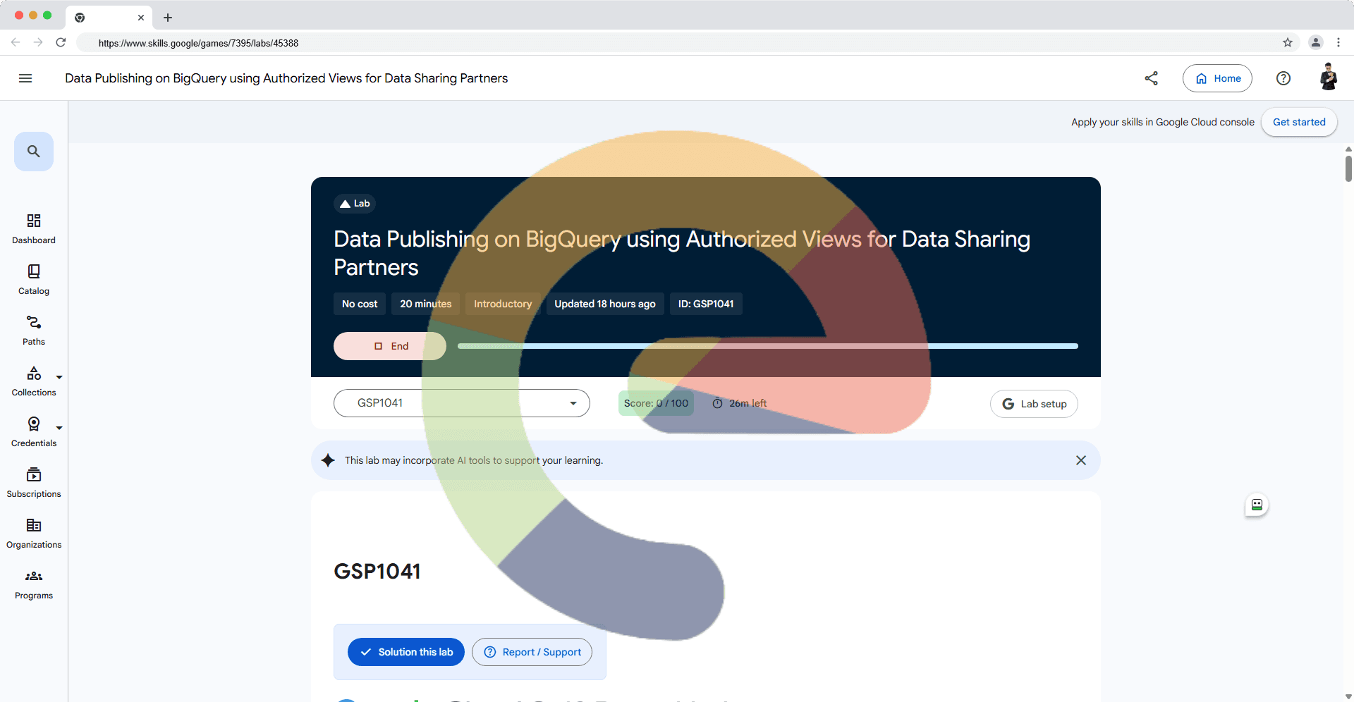 Data Publishing on BigQuery using Authorized Views for Data Sharing Partners - GSP1041