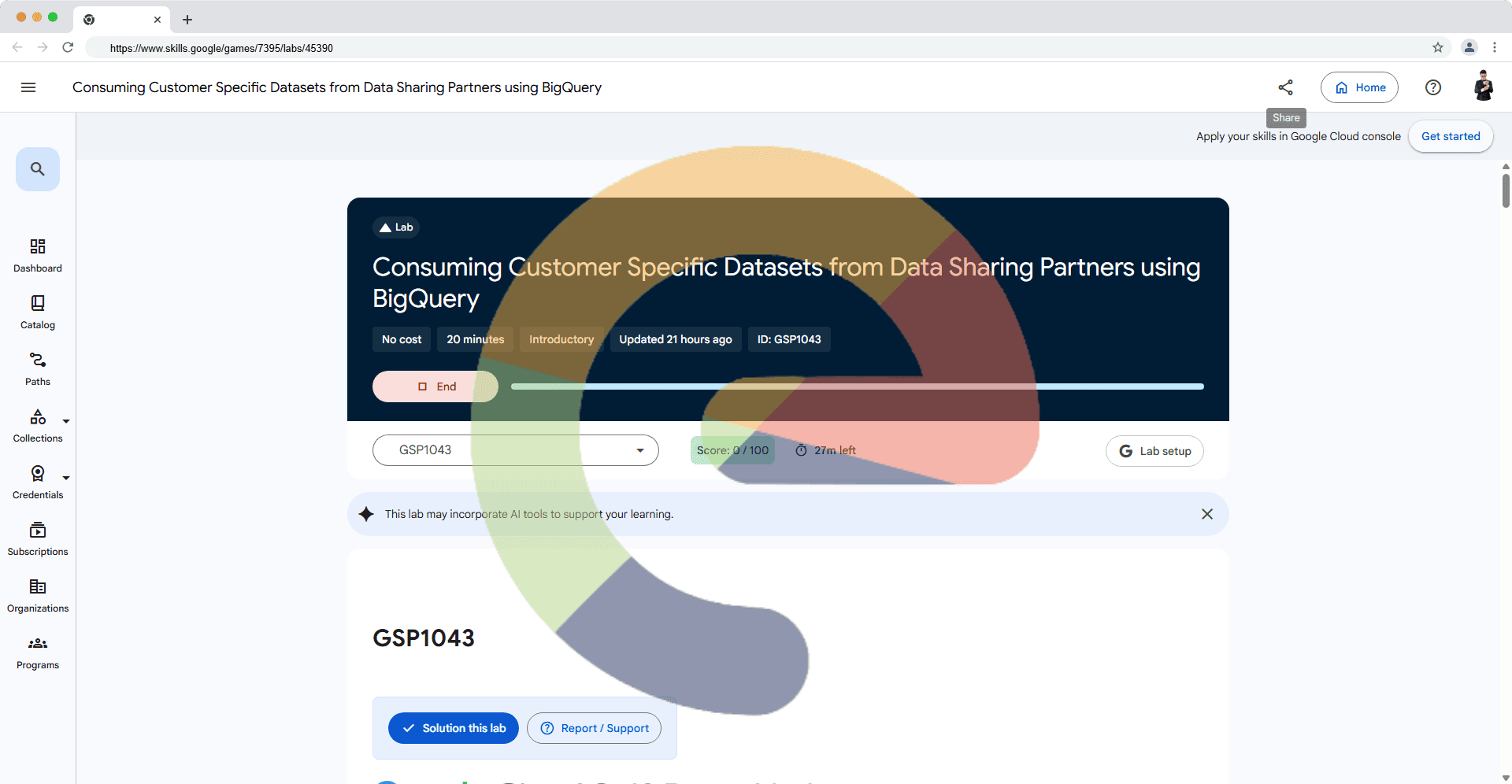 Consuming Customer Specific Datasets from Data Sharing Partners using BigQuery - GSP1043