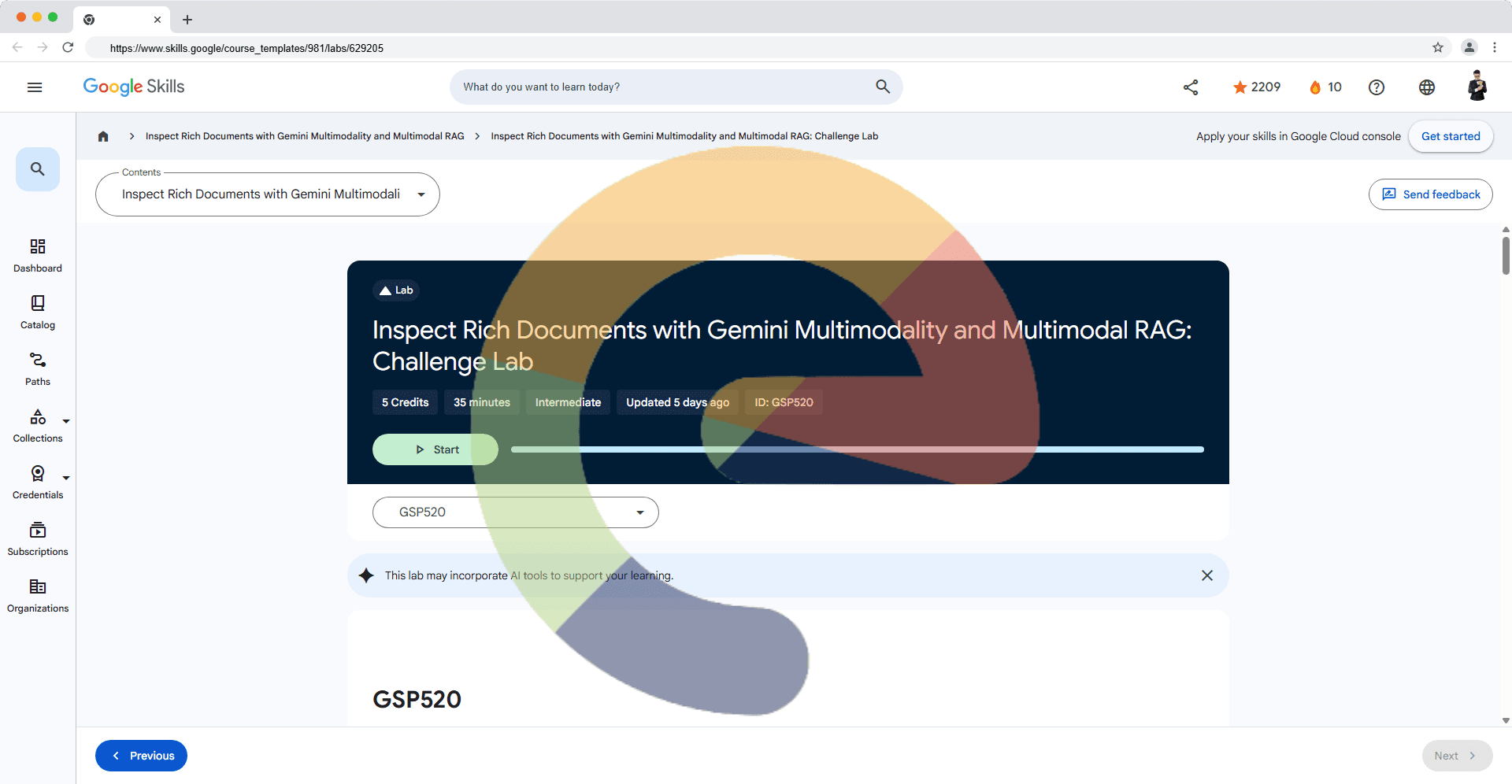 Inspect Rich Documents with Gemini Multimodality and Multimodal RAG: Challenge Lab - GSP520