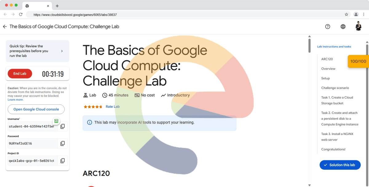 The Basics of Google Cloud Compute: Challenge Lab - ARC120